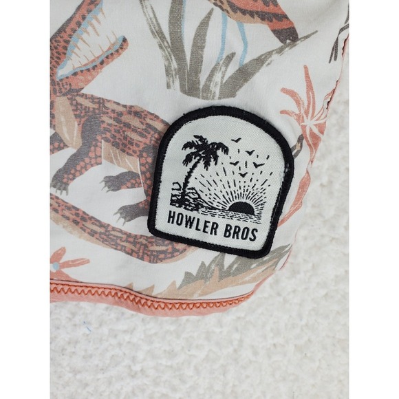 Howler Board Swim Shorts Trunks Mens 38x9 Lazy Gators Egret AOP Drawstring - Picture 6 of 10